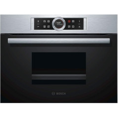 Bosch CDG634AS0 8. sērijas tvaikonis, 45 x 60 cm, 1,3 l ūdens tvertne, AutoPilot 20 20 automātiskās programmas, TFT skārienekrāns, intuitīvs vadības riņķis, SoftClose un SoftOpen, tukša ūdens tvertne