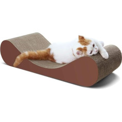 FluffyDream Kratzpappe Kratzbretter Katze für Katzen, Kratzbrett Strapazierfähige Katzenspielzeug Board-Pads, Katzenkratzbretter Katzenkratzer Karton Lounge Bett, 60×24×14cm