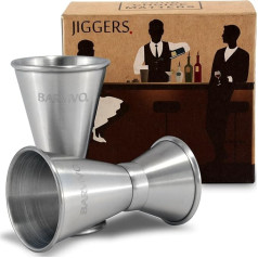 BARVIVO Doppel Messbecher Set mit 1,5cl und 3cl - Jigger aus Edelstahl für Spirituosen, Gin und Cocktails, Zubehör für Bars oder Zuhause