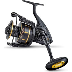 Black Cat brutal Strong Catextreme Catfish Makšķerēšanas spolīte Catfish Spoles bremzēšanas jauda 14 kg 6 lodīšu gultņi Melns / Dzeltens