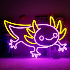 LUCUNSTAR Anime Personalisierte Salamander Neonlampe,süße Cartoon Neonschild,USB betrieben,lila LED Neonlampe für Schlafzimmer zu Hause Bar Teenager Jungen Zimmer Geburtstagsparty Geschenk