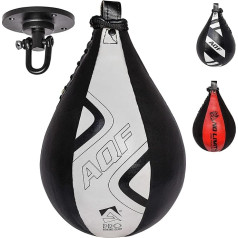 AQF Boxing Punching Ball Rex Leather Speedball Punch Bag MMA Boxing Ball Training Set