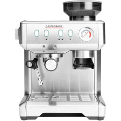 Gastroback 42619 Design Espresso Advanced Barista programmējams portafiltru espresso aparāts ar konusveida dzirnaviņām un profesionālu itāļu ULKA espresso sūkni 15 bāru nerūsējošā tērauda krāsas