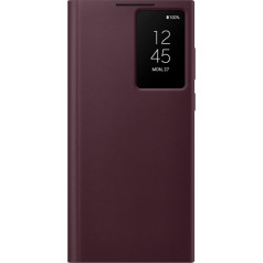 SAMSUNG Galaxy S22 Ultra S-View Flip Cover Protective Mobile Phone Case Tap Control Cutting Edge Design US Version Burgundy (EF-ZS908CEEGUS)