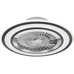 Reality Leuchten Flaga R62743132 LED griestu gaismas ventilators plastmasas matēts melns / balts ar 36 W LED ventilators 40 Watt