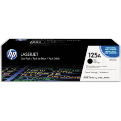 HP 125A dubultie iepakojumi (CB540AD) melns oriģinālais toneris HP Color Laserjet CP1215, CP1515, CM1312 printeriem