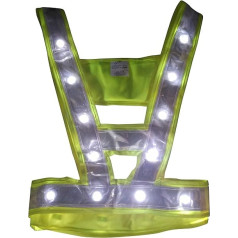 LEDWARNING Deluxe Fluorescent Safety Vest - Up to 24 White LEDs - Yellow