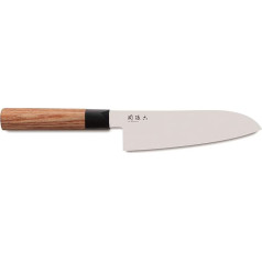 KAI Seki Seki Magoroku Redwood Santoku nazis 17,0 cm asmens garums - 1K6 nerūsējošais tērauds ar 57 (±1) HRC - Augsti pulēts asmens - Pakka Wood Red Wood - Ražots ar rokām Japānā - Nepārtraukta tērauda apstrāde