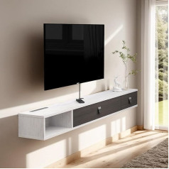 Pmnianhua TV Lowboard Hanging, TV Cabinet Hanging, Wall Mounted Floating TV Stand Entertainment, Media Console Centre, Large Storage Cabinet for Living Room, Home, Office (160 cm)