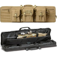 ACEXIER Double Rifle Bag polsterēta soma ar karabīni, aizslēdzama ar karabīni Long Rifle Bag šautenes mugursoma ieroču soma medībām šaušanai šautuvē šaujamieroču transportēšanai ar Molle sistēmu