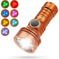 Wurkkos TS11 Mini lukturītis LED, 2000 lūmenu mazie lukturīši SFT40 LED ar RGB palīgierīci, maksimālā atstarošana 616 m, āra lukturis USB-C uzlādējams 18350 ar TIR lēcu, BLF Anduril 2.0 UI