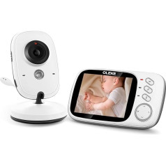 OLEKE 3.2 Inch Baby Monitor with Camera Smart Baby Monitor TFT LCD Screen Night Vision Camera LCD Digital Dual Audio Function Intercom Function