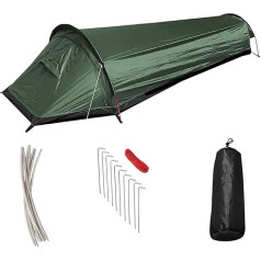 1 Person Hiking Tent, Portable Personal Bivouac Tent with Carry Bag, Ultralight Waterproof Tent, Bivy Bag, Trekking Tent for Single Person, Bivy Tent, Military Backpack Tents for Outdoor Use