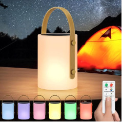 Postlucky Saules galda lampa āra LED akumulatora āra lampa Dimmable 8 krāsas Warm White Saules un USB uzlādējama ar tālvadības pulti Akumulatora galda lampa āra IP44 ūdensizturīga kempingam Dārzs