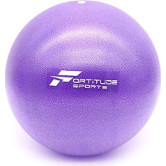 Fortitude Sports Jogas bumba 25cm Mini vingrinājumu bumba pilates jogas fitnesa stabilitātei un fizikālajai terapijai Mini Pilates bumba ar piepūšamo salmiņu