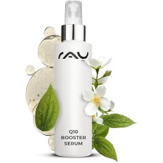 RAU Q10 Booster serums 100 ml - pretnovecošanās serums ar hialuronskābi, balto tēju un ksantānu - pret grumbiņām gludai, maigai ādai - sausai, jutīgai, neaizsargātai, nobriedušai un kombinētai ādai