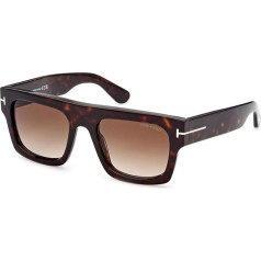 Tom Ford FAUSTO FT 0711 Tumši Havanas/gaiši brūns tonēts 53/20/145 Unisex saulesbrilles, Tumši Havanas/gaiši brūns tonēts