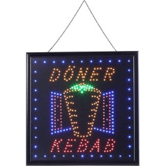 Ejoyous LED zīme, LED gaismas reklāma Doner Kebab Doner Kebab veikalu restorāniem ēdamistabām kafejnīcām 50 x 50 x 2 cm Power 3W-5W