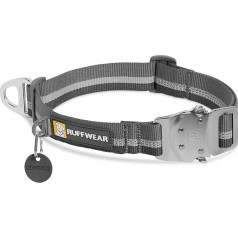 Ошейник для собак RUFFWEAR Top Rope, светоотражающий ошейник с металлической пряжкой для ежедневного использования, гранитно-серый, 36-51 см