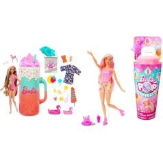 Barbie Pop Reveal Rise & Surprise dāvanu komplekts - vairāk nekā 15 pārsteigumu un Pop Reveal Fruit - pārsteiguma lelles ar 8 augļu pārsteigumiem