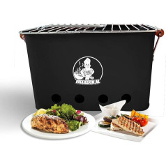 Barbecue – Camping Barbecue Charcoal – Charcoal Grill Black, Portable Table Grill, BBQ for On the Go 25 x 43 x 26 cm