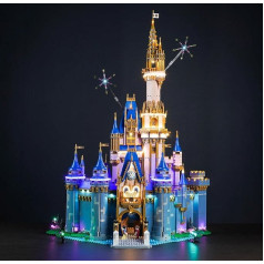 LED apgaismojuma komplekts Lego 43222 New Disney Castle (bez Lego), dekoratīvo gaismu komplekts Lego Classic Disney pils modeļa radošajai rotaļlietai - standarta versija