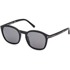 Tom Ford saulesbrilles JAYSON FT 1020-N Shiny Black/Grey 52/21/145 Unisex, spīdīga melna/pelēka.