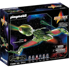 PLAYMOBIL 71089 Star Trek klingonu kuģis: Klingonu kuģis ar gaismas efektiem, oriģinālām skaņām un kolekcionējamām figūriņām, 