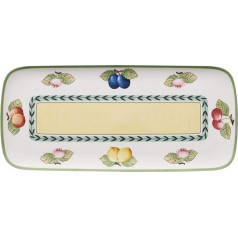 Villeroy und Boch Charm und Breakfast French Garden Kuchenplatte, 35 x 16 cm, Premium Porzellan, Weiß/Bunt