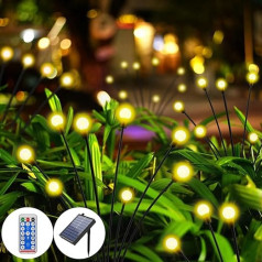 AONESY Solarlampen für Außen Garten, 8 Stück 64 Leds Wasserdicht Glühwürmchen Solar Leuchte, Solarleuchten Pusteblume Deko für Garten, Terrasse, Hof, Bäume, Party, Festival, Hochzeit（Warmweiß）