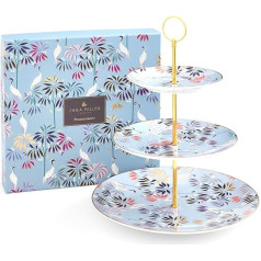 Portmeirion Home & Gifts Sara Miller SMIS78963-XG 3 līmeņu toršu statīvs, debeszils zils