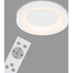 BRILONER Leuchten 3427-016 LED griestu gaisma, ar tālvadības pulti, regulējamu krāsu temperatūru, ar nakts apgaismojumu, ar taimera funkciju, 36 W, 3600 lūmenu, balta, diametrs 48,4 cm