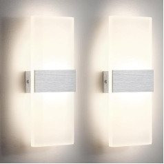 Lightsjoy 2 x 12 W LED sienas lampas Iekštelpu moderns sienas lampas augšup un lejup Interjera apgaismojums Priekšnama apgaismojums guļamistabai Koridors Dzīvojamā istaba Kāpnes utt. Dabīgi balta