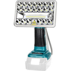 18W 2000LM LED akumulatora lampa, saderīga ar Makita 18V LXT litija akumulatoru, 18V darba gaisma kempinga, automobiļu remonta, avārijas un būvlaukumu apgaismojumam