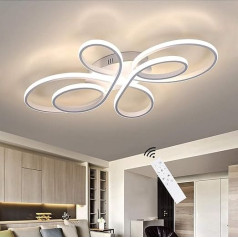 ZMH LED griestu gaisma Dzīvojamā istaba Mūsdienīga LED griestu gaisma balta Dimmable ar tālvadības pulti 65 Watt Metal in Butterfly Shape Design guļamistabai