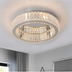 Vinilky 15 collu hroma griestu gaisma Crystal, dimmable kristāla lustra Modern Flush LED apgaismojuma lustra dzīvojamai istabai, ēdamistabai, guļamistabai, virtuvei, ieejai, gaitenim