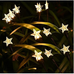 Moman Firefly Solar Garden Lights for Outdoors, 4 gabali 8 LED Firefly Light Waterproof Firefly Plug Light (Star) for Patio Yard 600 mAh 2 Modes Firefly LED Solar Lights Outdoor Garden