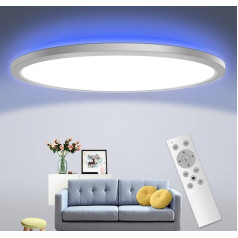 24 W LED griestu gaisma 24 W LED griestu gaisma RGB fona apgaismojums 6 krāsu maiņa ar tālvadības pulti 2100 gaismas intensitāte 3000-6000 K LED krāsains noskaņojuma apaļš apgaismojums guļamistabai virtuvei vannas istabai