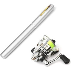 Angelruten-Kombinationen Mini Tasche Stift Form Aluminium Legierung Angelrute Tragbare Baitcasting Stangen Pol Angelrolle Set Combos Fanggeräte-Set