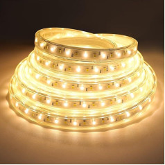 LED lentes gaisma 20M IP65 ūdensizturīga 96LEDs/M 3000 Lumens 6500K Elastīga LED lente 220V ar barošanas avotu, 3 krāsu modelis Apgaismes apdare Guļamistaba Dzīvojamā istaba Ārā