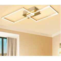 Depuley LED griestu gaisma Dimmable Modernā dzīvojamā istaba Dimmable griestu gaisma 2 spuldzes ar tālvadības pulti 30 W Frame Swivelling Metal Chrome White griestu apgaismojums guļamistabai ēdamistabai birojam