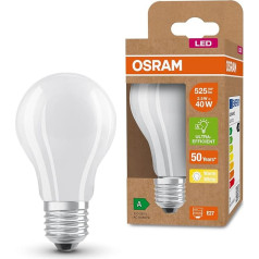 OSRAM LED energotaupības spuldze, matēta spuldze ar E27 ligzdu, silti balta (3000 K), 2,5 W, aizvieto parastās 40 W spuldzes, īpaši augsta energoefektivitāte un enerģijas taupīšana, 6 gab. komplektā