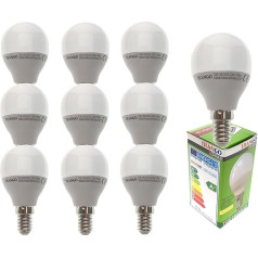 Trango Pack of 10 E14035GD*10 LED Globe Bulbs 3 līmeņu dimmable - 5 Watt - 400 Lumen 3000K Warm White - Nomaiņa 40W spuldzei - lodveida LED spuldze ar E14 ligzdu gaismas leņķis 170°