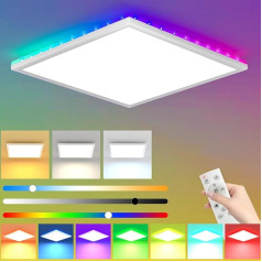 LED Deckenleuchte Dimmbar, 30W 3200LM RGB LED Deckenlampe mit Fernbedienung 3000K-6500K Deckenbeleuchtung IP54 Wasserfest LED Panel für Wohnzimmer Schlafzimmer Kinderzimmer Küche Badezimmer 30cm