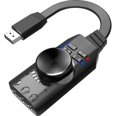 Внешняя звуковая карта Sunydog GS3 USB, виртуальный 7.1-канальный адаптер звуковой карты, подключи и работай с портами для микрофона с наушниками, 