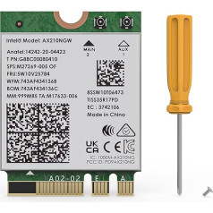 WAVLINK WiFi 6E bezvadu karte, Intel AX210 5400Mbit/s WLAN tīkla adapteris, trīsjoslu WLAN karte ar Bluetooth 5.3 un Bluetooth 5.3 portatīvajam datoram, īpaši zema aizture, atbalsta Windows 10/11 (64bit) M.2/NGFF