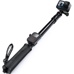 SANDMARC Pole - Black Edition: 43-102 cm Wasserdicht Stick für GoPro Hero 12, 11, 10, 9, 8, 7, Osmo Action, 6, 5, 4, Session, 3+, 3, 2, und HD Kameras - Teleskopstange Einbeinstativ