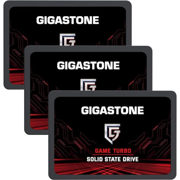 Gigastone Game Turbo SSD 128 GB 3 SATA III 2,5 collu iekšējais cietvielu disks, lasīšanas ātrums līdz 520 MB/s. 3D NAND 2,5 collu SSD cietais disks saderīgs ar PS4, klēpjdatoriem, personālajiem un galddatoriem.