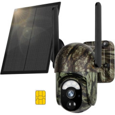 LSVISION 4G LTE Wildkamera mit SIM-Karte, 2K Live-Streaming, Solarbetrieb, Fernzugriff über Mobiltelefon, Nachtsicht, Wildkamera, IP65