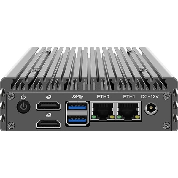 Ugunsmūris Micro Appliance, 2 Port i226-V 2.5G LAN 2.5G Fanless Mini PC Intel N100, Bez DDR5 Bez NVMe, 1* CPU ventilators, 2*HDMI@4K, 2*USB, 1 * 10 Pin GPIO, VPN Router PC, OPNsense, Ethernet AES-NI